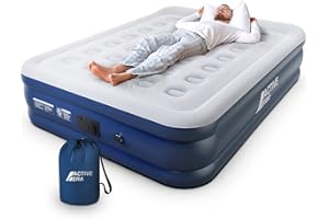 Active Era Matelas gonflable de qualité supérieure – Matelas gonflable surélevé, pompe électrique intégrée, oreiller surélevé
