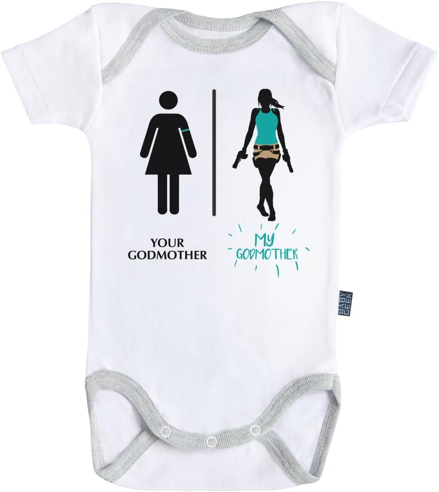 Super family - My godmother bodysuit / onesie short sleeves - 100% cotton - Baby Geek (3-6M)
