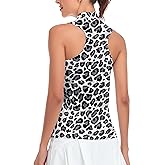 Women Racerback Sleeveless Golf Polo Shirts Collarless Tennis Tops Quick Dry Athletic Tank Tops