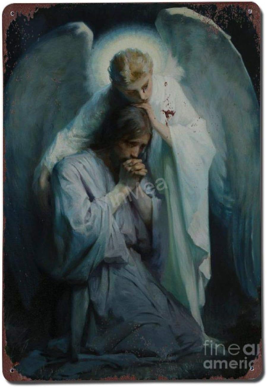 Vintage Poster Metal Sign Agony-in-The-Garden-Frans-Schwartz Metal Tin Sign Wall Decor 12" X 18"