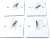 DRUT 4Pcs Single Blanking Plate Cover 86x86mm White with Screws Back Box view 3