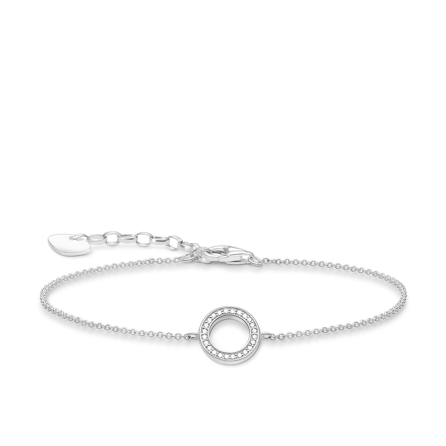 Thomas Sabo Women Bracelet Circle Zirconia 925 Sterling Silver A1652-051-14-L19v