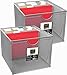 Greenco 3922 Mesh Office File Organizer Storage Box with Side Hanging Rails – Silver (2 Pack)