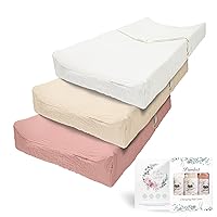 Muslin Changing Pad Cover for Boys Girls 100% Cotton Fitted Baby Diaper Changing Table 3 Pack Soft and Breathable for Standard Changing Table Topper 32