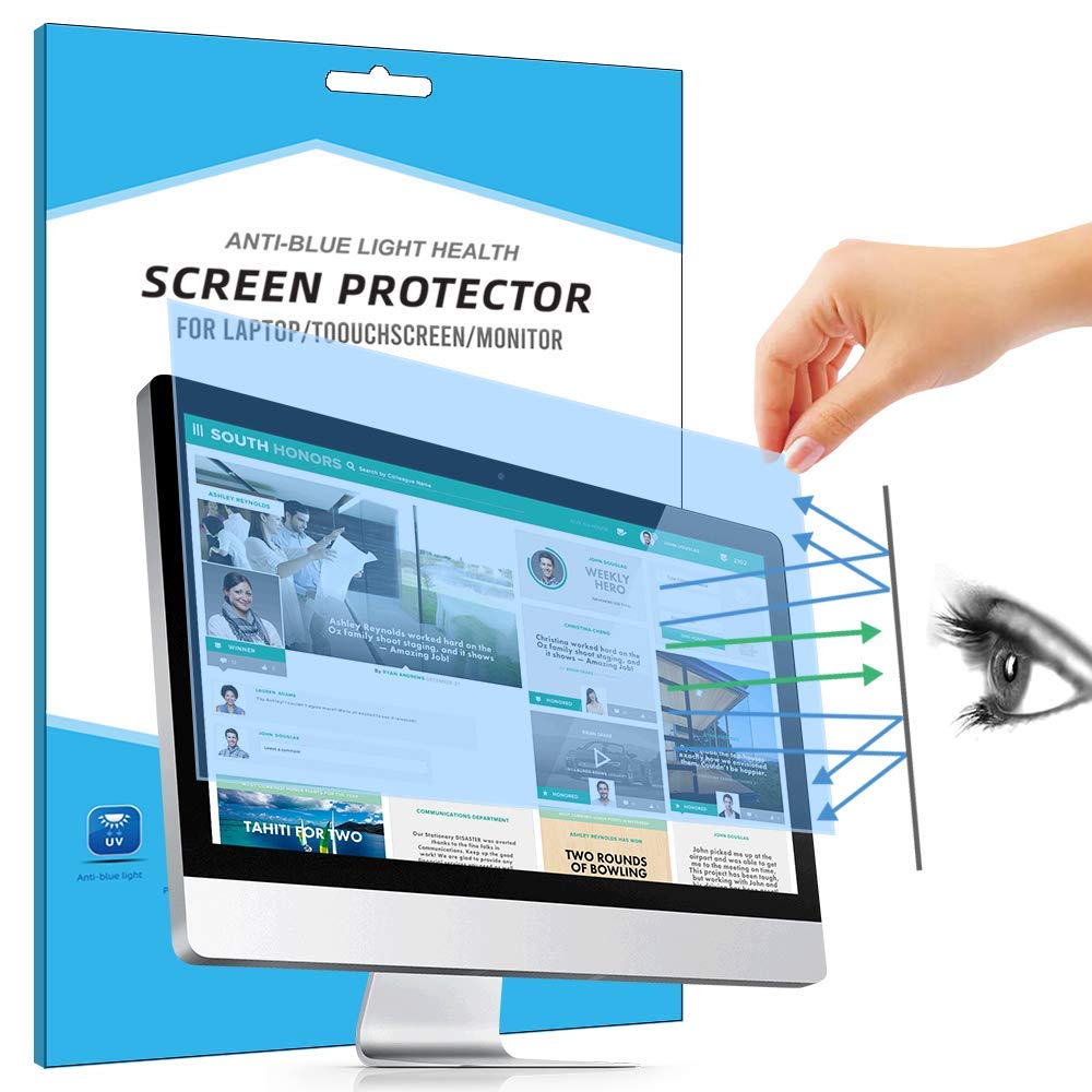 FiiMoo Removable 27 inch Laptop Anti Blue Screen Protector, Anti Glare Filter Film Eye Protection Blue Light Blocking Screen Protector for 27" Display 16:9