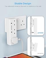 ANVODE 3 Way Plug Adapter Vertical Wall Socket Extender 3250W 13A White view 4