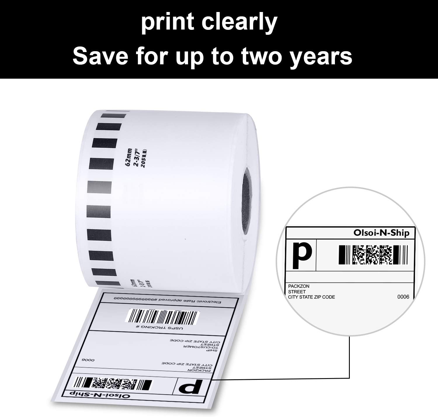 Batrical Continous-Form Labels 2 Rolls(2.4 Inch X100ft) : Office Products