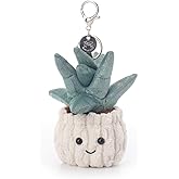 Apricot Lamb Potted Colorful Aloe Cute Keychain, Soft Stuffed Plush Toy Keyring for Kids' Backpack, Purse, 5.1 Inches