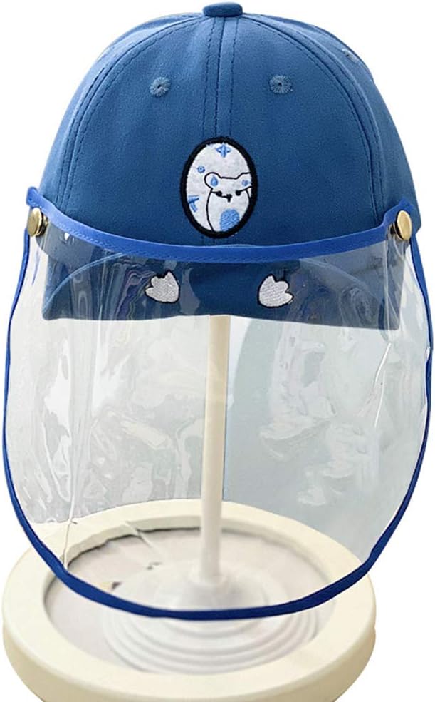 Freahap Anti-Spitting Hat Face Shield Hat Baseball Cap Detachable Face Cover Blue Baseball Cap Babies Age 1-2