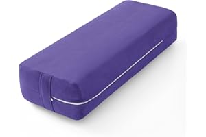 Wellsin Rectangular Yoga Bolster - Meditation Pillow with Washable Suede Cover, 27"X10" X5.5"