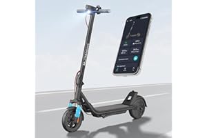 MEGAWHEELS Electric Scooter,Electric Scooter Adults with Front Suspension,8.5in Solid Tires,300W Motor,15.5mph E Scooter with Smart APP Control for Commuting, Outdoor, Short Travel,Gift