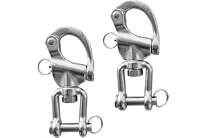 RANYUSS Pair of Swivel Eye Snap Shackle Quick Release Bail Rigging Sailing Boat Marine 316 Stainless Steel for Sailboat Spinnaker Halyard