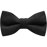 King & Priory Luxury Black Donegal Tweed Bow Tie, Tweed