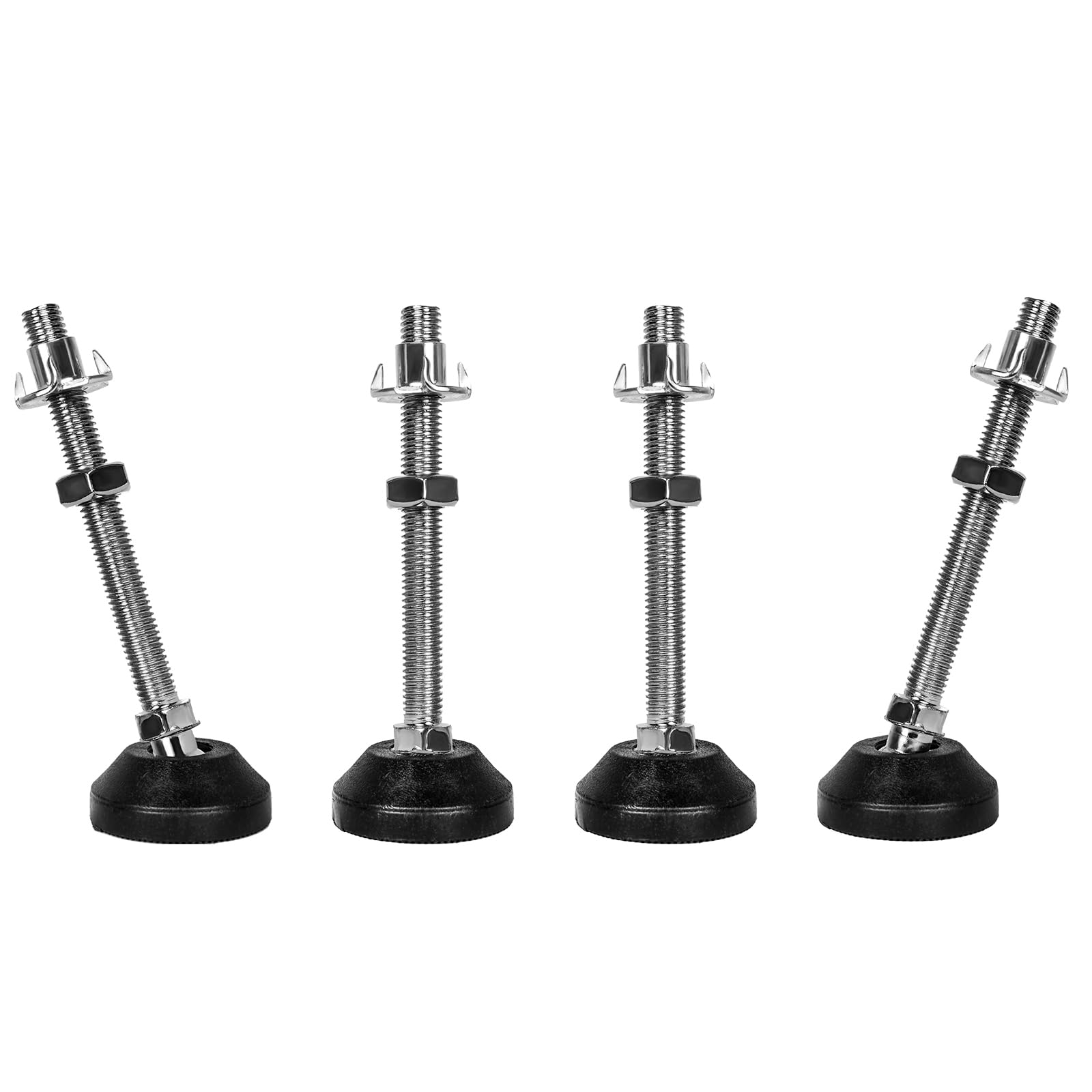 SHUIOG Levelling Feet 8 PCS Furniture Levellers Feet adjustable M8 x 85 mm adjustable Legs for Furniture with Hexagon Locking Nuts, Four-Pronged Tee Nuts, Metal Drill (4 Pieces M8 x 80 x 40 mm) — image 1