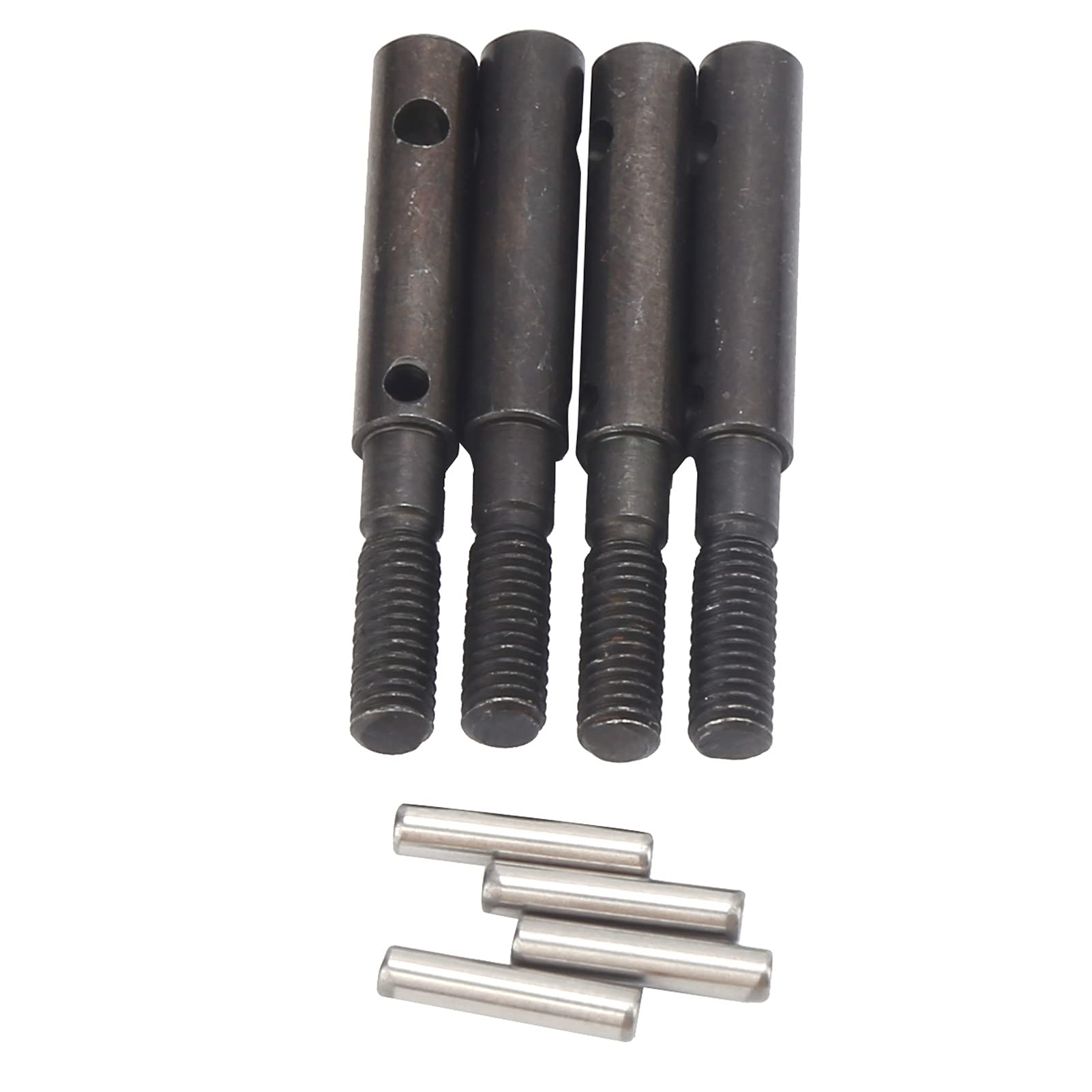 4pcs RC Portal Stub Axle Shaft, RC Harden Steel Portal Stub Axle Shaft for Axial SCX10 II 1/10 RC Crawler