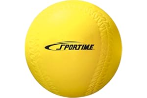 Sportime - 9185 Coated Foam Softball - High-Visibility Yellow (item brand name print color may vary), 3-7/10"