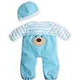 JC Toys Blue Bear Themed Romper with Pacifier for Dolls up to 20"