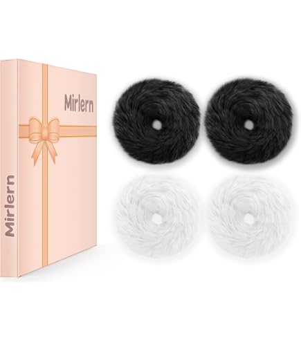 Surell Ponytail Holder Mink Fur Knit Scrunchie Set Amazon.com : Mink Fur Scrunchie (Grey) : Beauty & Personal Care main image 2