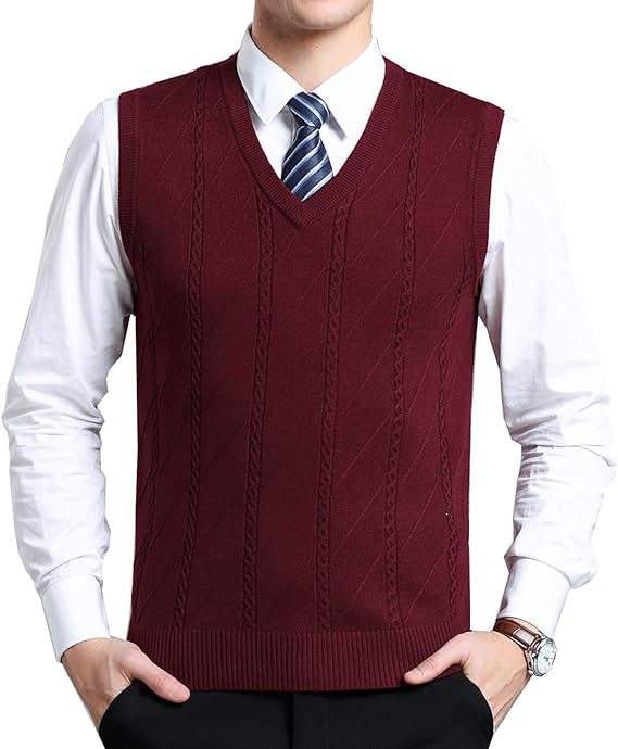 Amazon Co Jp Biutimarden メンズ ニットベスト Vネック コットン 縦縞 セーターベスト ビジネス カジュアル 春秋冬 ビジネスカジュアルスタイル 服 ファッション小物