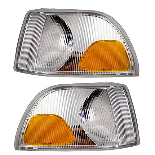 Driver and Passenger Park Signal Corner Marker Lights Lamps Lenses Replacement for Volvo 9483184-9 9483185-6