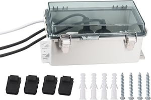 LuSumtly Electrical Box Outdoor Waterproof Box IP55 Junction Box Extension Cord Cover Outlet Covers,Connection Box Protect Power Strip, Timer Outlet, Clear 8.9 x 4.9 x 4.3 Inch