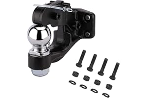 ANGCOSY 10-Ton Pintle Hook Trailer Hitches Receiver Hook Combination 2-5/16” Hitch Ball with Mounting Kit, 20000 lbs