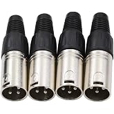 BNKENX 4Pack XLR Male Plugs - 3 Pin Male XLR Mic Connector Audio Cable Plugs
