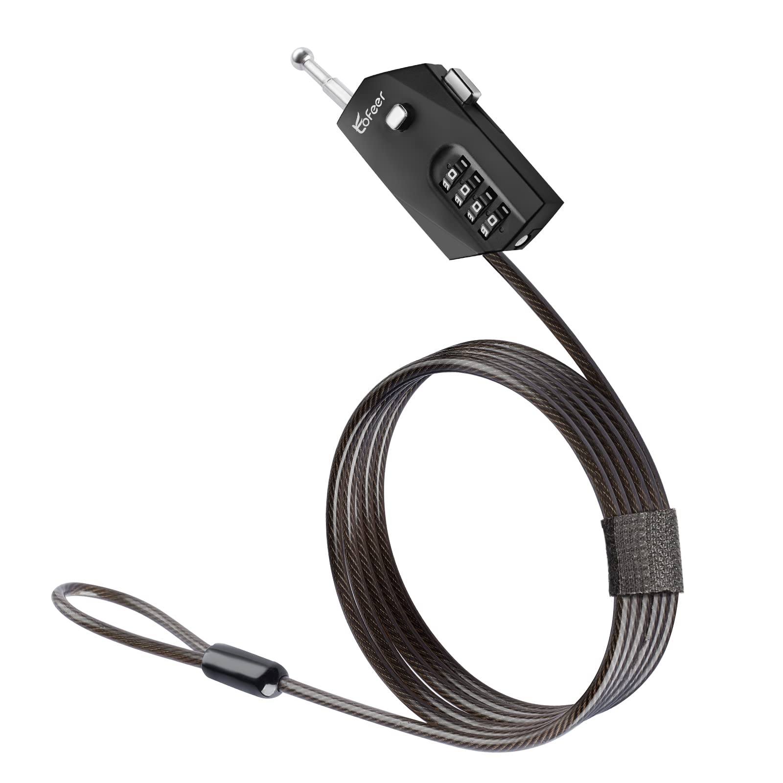 Photo 1 of Tofeer Adjustable Combination Cable Lock - 6.5ft Steel Cord for Trail Camera, Kayak, Luggage, Suitcase, Helmet - Zinc Alloy, 10,000 Codes, Easy to Use