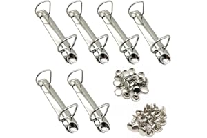 D-Shaped Ring Binder Mechanism, 6 PCS Metal 2-Ring Binder Mechanism Replacement Kit, for Paper Storage, folders, Sliders and 
