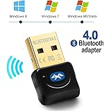 Maxesla Adaptador de Bluetooth 4.0 Bluetooth USB PC Bluetooth Transmisor y Receptor para PC con Windows XP/7/8/10/Vista, Plug and Play Compatible con Auriculares, Altavoces, Teclados, Ratónes Negro