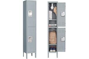 Fesbos Metal Lockers for Employees Steel Storage Locker with 2 Doors for Office School Gym Metal Storage Cabinets for Home, Office, Gym, School