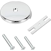 1-Set Single Hole Bathtub Overflow Drain Cover,Universal Bathtub Drain Cover with 3 Screws & Adapter