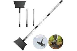 DGLOZE Heavy-Duty Manganese Steel Ice Scraper, Snow Shovel and Multi-Purpose Cleaning Tool Detachable with Stainless Steel Handle for Easy Storage, for Outdoor Garden, Wall Cleaning, and Snow Removal
