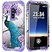 PIXIU Case for Samsung Galaxy S9 Plus, Heavy Duty Shockproof Hybrid Protective Case Cover for Galaxy s9 Plus Peafowl Unique Pattern Design