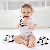 Aolso Baby Pram Pushchair Hanging Rattle Toys 3 Pack Black White High Contrast view 7