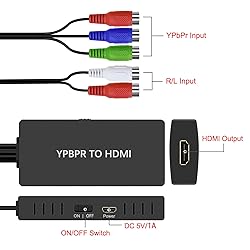 Dingsun Component to HDMI Converter, YPbPr/RGB+R/L