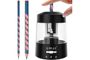 ZMOL Electric Pencil Sharpeners，Pencil Sharpener for No.2/Colored Pencils (6-12mm)， Portable Pencil Sharpener Plug in for Classroom, Office, Home,Battery Operated