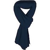 Love Cashmere Women's 100% Cashmere Wrap Scarf - Navy Blue - hand made in Scotland