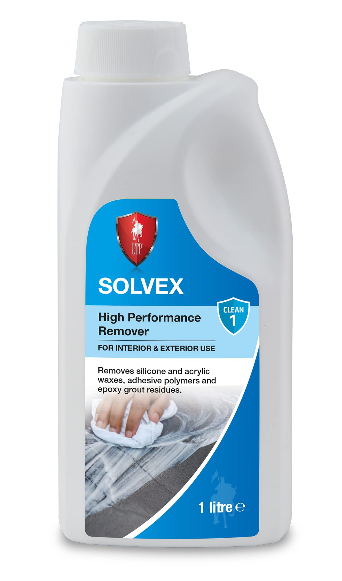 LTP Solvex - High performance remover of silicone, acrylic waxes, adhesive polymers and epoxy grout residues (1Litre)