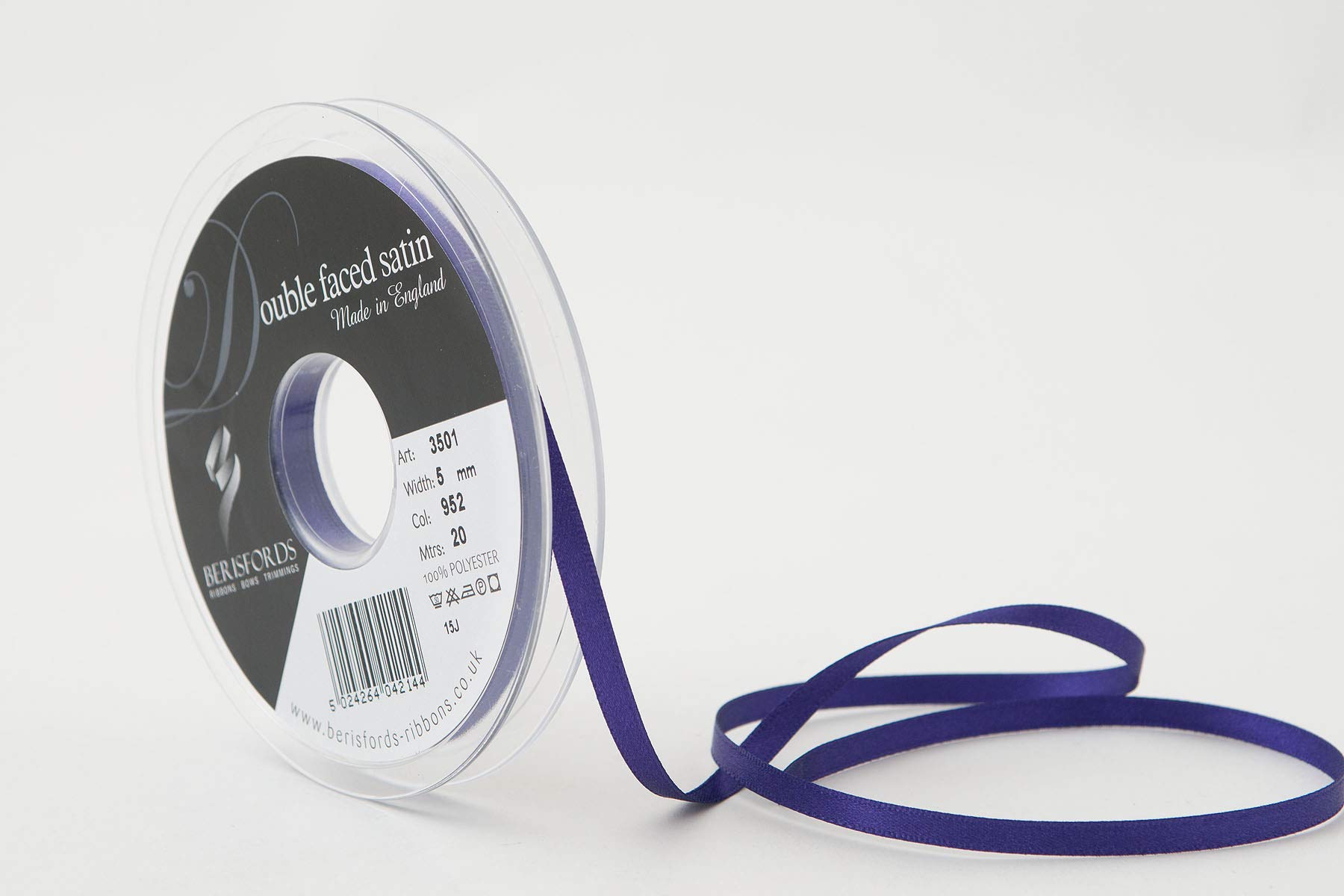 Berisfords Double FACE Poly Satin Ribbon, Liberty, 5 mm