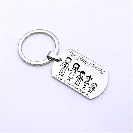 Amazon Co Jp アニメ漫画キーチェーン カスタマイズされたキーチェーン彫刻家族のペット氏名の名前のキーホルダーチャームのための子供たちの子供たちは記念されているギフトキーリングのドロップシッピング Color Mirror S ホーム キッチン