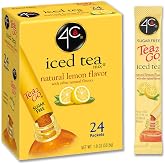 4C Powder Drink Mix Packets, Lemon Tea 1 Pack, 24 Count, Singles Stix On the Go, Refreshing Sugar Free Water Flavorings