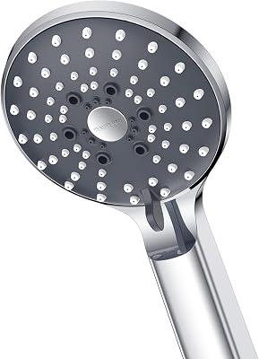 Soffione Doccia com 6 Getti, Alta Pressione, Anticalcare, Quick Change Pulsant, Acqua Risparmio, Instalação Senza Attrezzi, Chromato