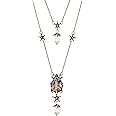 Balirek Beetle Necklace Vintage Style Sweater Necklace Pearls Skull Star Necklace for Women