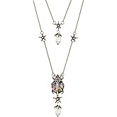 Balirek Beetle Necklace Vintage Style Sweater Necklace Pearls Skull Star Pendant for Women