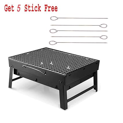 GTC Lightweight Simple Charcoal Grill Perfect Foldable for Premium BBQ Grill (Black)