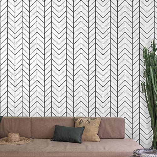 Black and White Peel and Stick Wallpaper Wall Paper Sticker Pull and