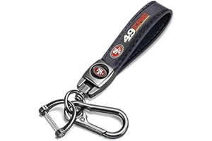 ADEADE Genuine Leather Keychain, Key Chain Accessories with Hook and Loop Keyring for Football Fans Gifts for Men and Women