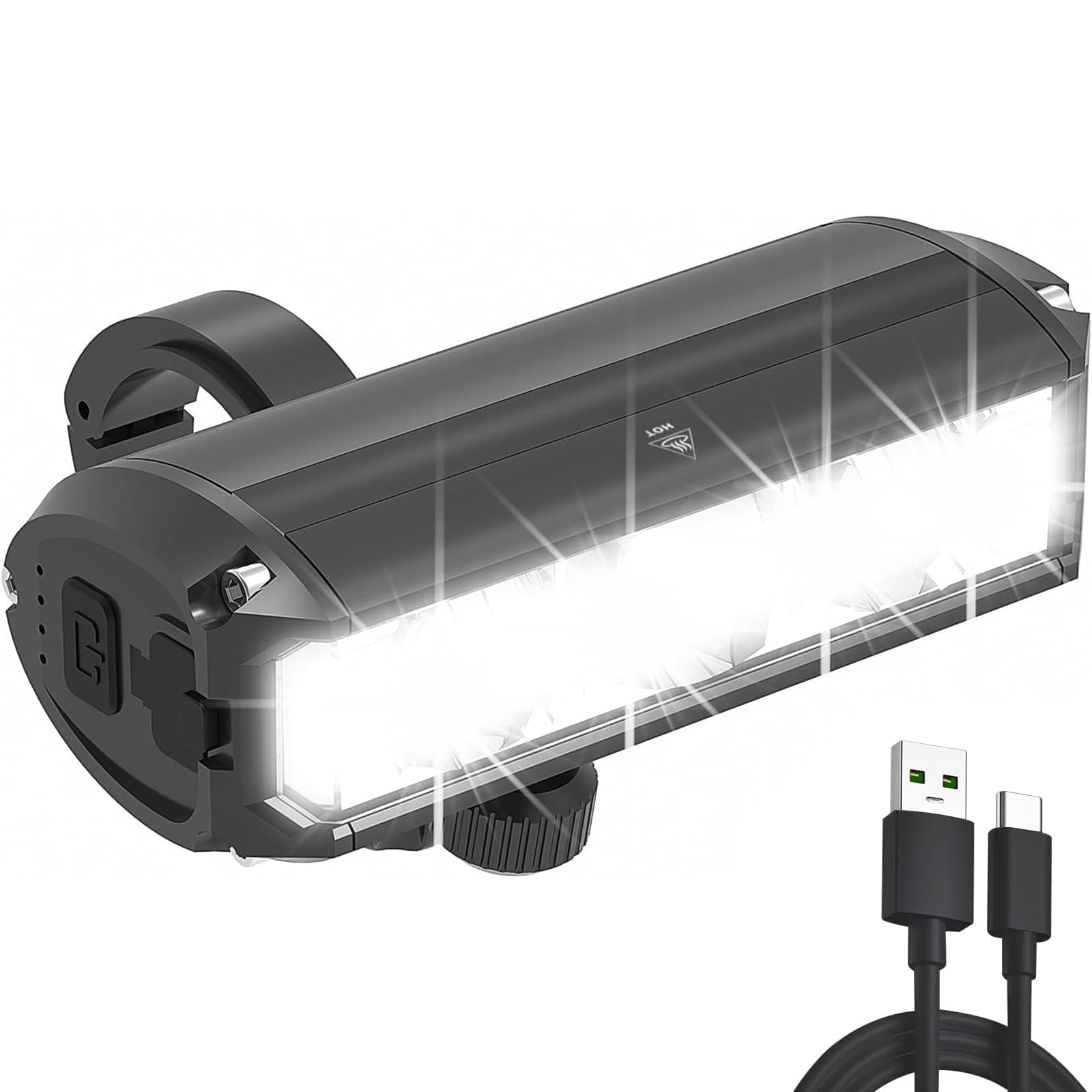 LeuKoles Front Bike Light, 1000 Lumen, 5 Modes, USB Rechargeable, IPX5 Waterproof, White, Suitable for Mountain Bikes