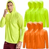 3PC or 6PC Men’s UPF 50+ Sun Protection Lightweight Long Sleeve Hoodie, Quick-Dry SPF UV Shirt for Outdoor Active Wear